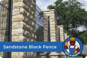 fence built with sandstone block
